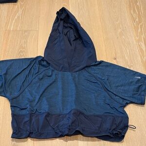 Free People Movement Size Small Navy Blue Hooded Poncho.
